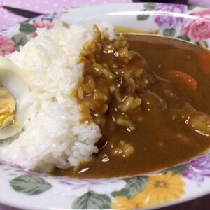 ゆで卵の節約☆カレーライス(*^^*)